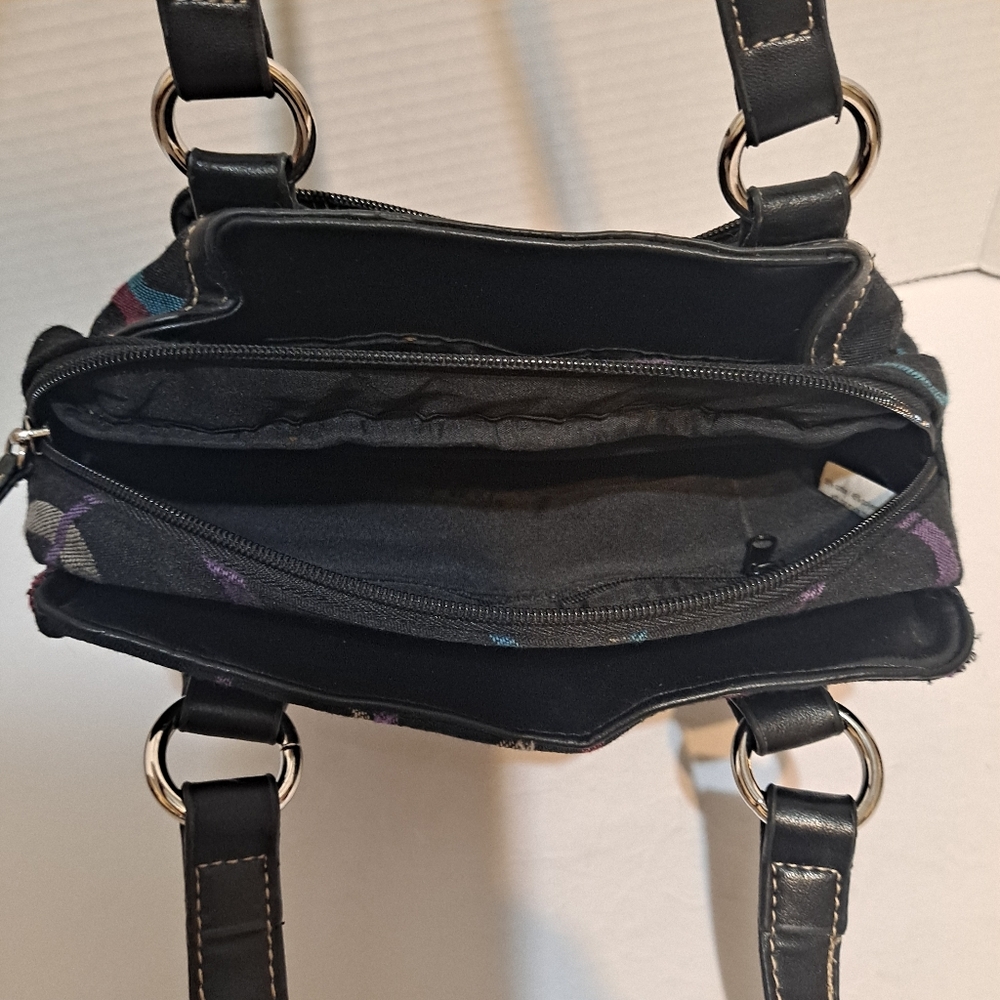 Stylish Black Abstract Patterned Shoulder Bag Pur… - image 7